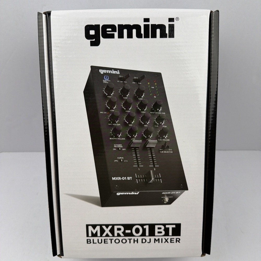 Gemini MXR-01BT 2 Channel Professional DJ Mixer With Bluetooth Input